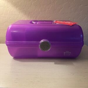 Caboodles Tote Purple Plastic Makeup Case Mirror Storage Container Tray NWT
